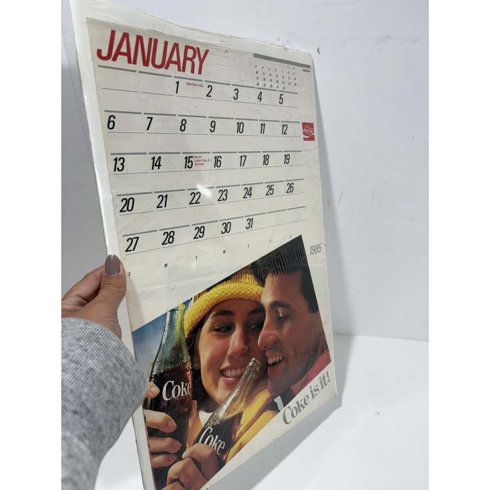 Coca Cola Coke Is It! 1985 Calendar‎ Couple Drinking Coke New vintage retro